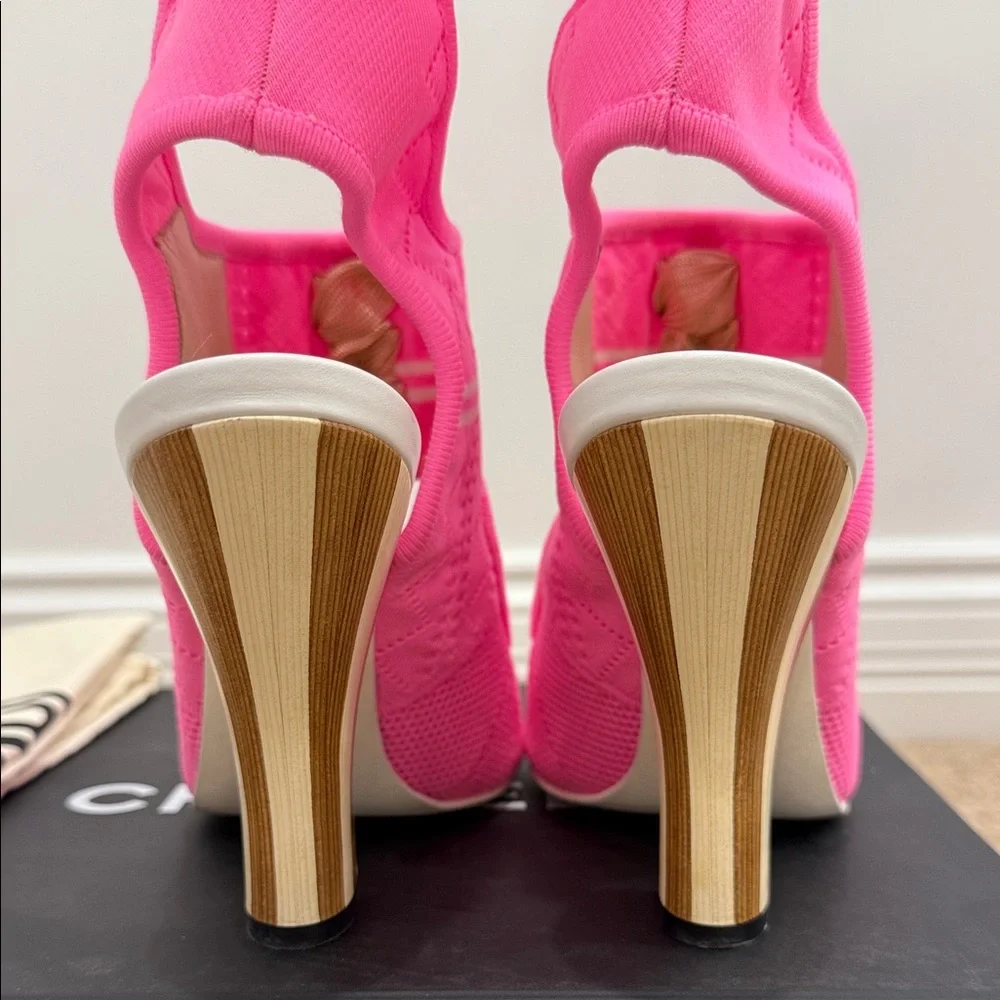 Fendi Pink Mesh Sock Heels – Size 37 – Worn Once